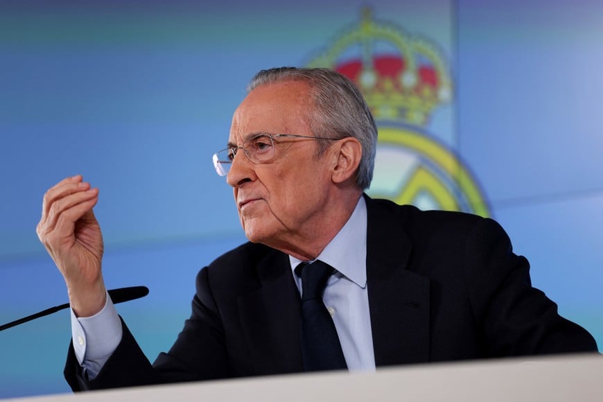 Soccer Football - Real Madrid president Florentino Perez holds press conference - Ciudad Real Madrid, Valdebebas, Madrid, Spain - May 12, 2026
Real Madrid president Florentino Perez during press conference REUTERS/Violeta Santos Moura