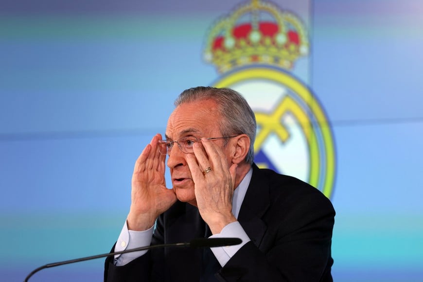 Soccer Football - Real Madrid president Florentino Perez holds press conference - Ciudad Real Madrid, Valdebebas, Madrid, Spain - May 12, 2026
Real Madrid president Florentino Perez during press conference REUTERS/Violeta Santos Moura