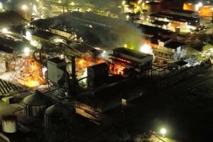 El fuego se habría iniciado en una cinta transportadora ubicada en el sector de extracción de la planta.