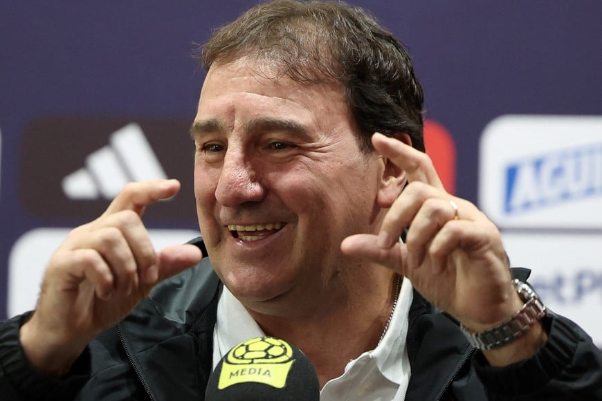 Soccer Football - FIFA World Cup 2026 - Colombia national team coach Nestor Lorenzo holds press conference - Bogota, Colombia - May 14, 2026
Colombia coach Nestor Lorenzo during a press conference REUTERS/Luisa Gonzalez