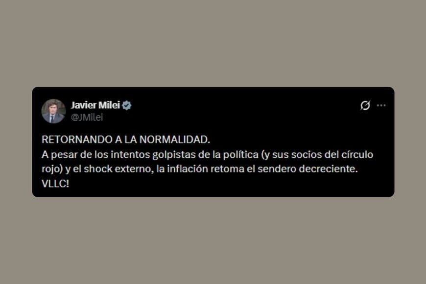 El comentario de Milei sobre la inflación.