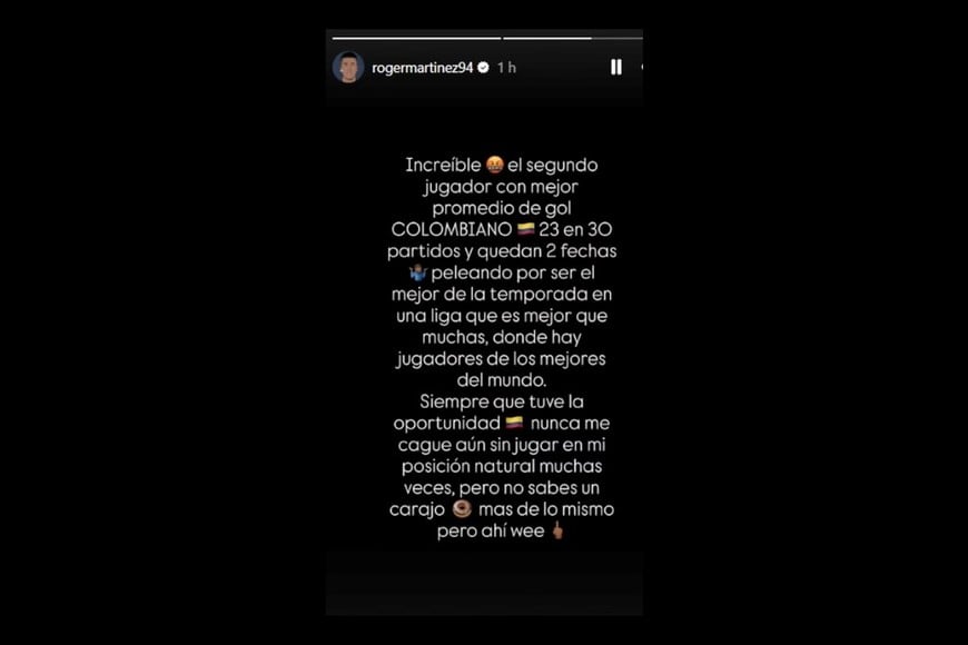 Roger Martínez criticó públicamente a Lorenzo tras quedar afuera.