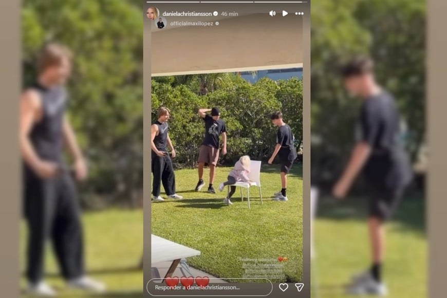 Daniela Christiansson avivó rumores de mudanza tras llegar a Argentina con sus hijos.