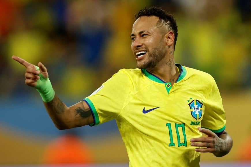 Soccer Football - World Cup - South American Qualifiers - Brazil v Venezuela - Arena Pantanal, Cuiaba, Brazil - October 12, 2023
Brazil's Neymar reacts REUTERS/Adriano Machado