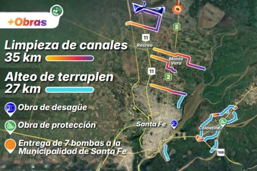 La Provincia destacó avances en limpieza de canales y sistemas de defensa ante posibles lluvias intensas.