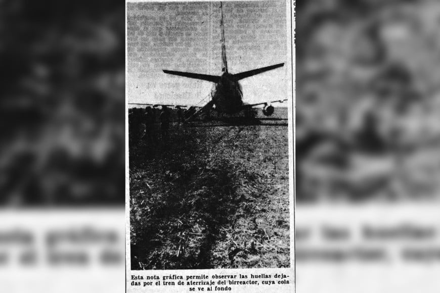 Así quedó la aeronave de Aerolíneas Argentinas.