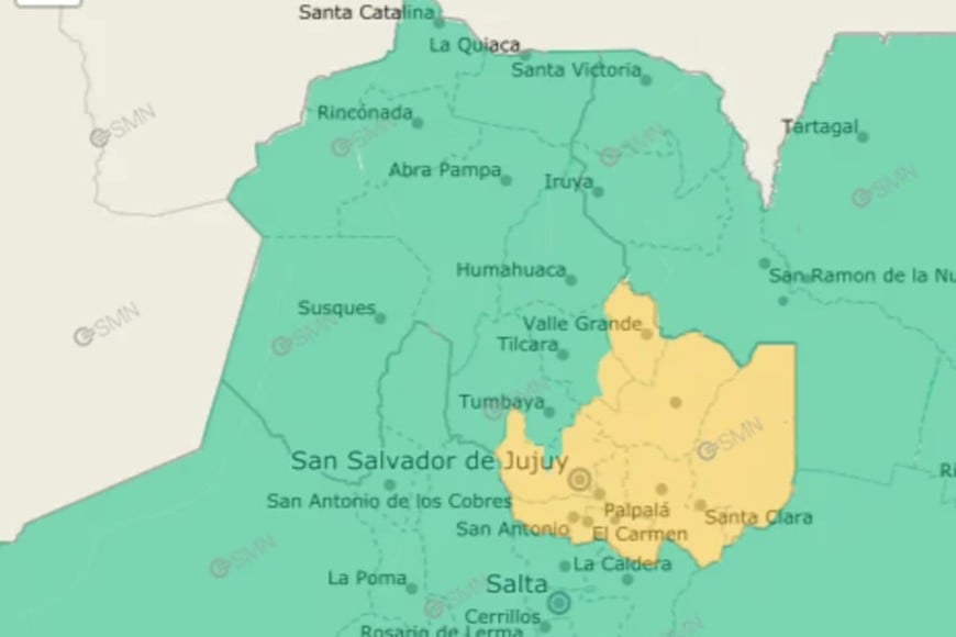 El sureste de Jujuy presenta una alerta amarilla por frío extremo.