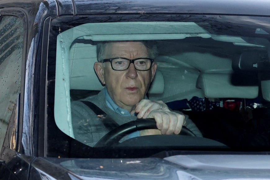 Former British ambassador to the U.S. Peter Mandelson sits in a vehicle, as documents relating to the late 2024 appointment of Mandelson are expected to be released, following revelations of his ties to the late financier and convicted sex offender Jeffrey Epstein, in London, Britain, March 11, 2026. REUTERS/Hannah McKay TPX IMAGES OF THE DAY