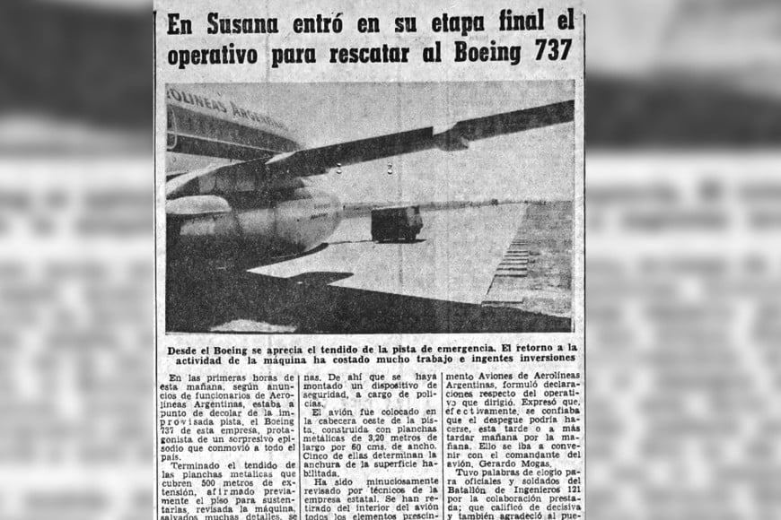 Luego de varios días se logró liberar el terreno para el despegue.