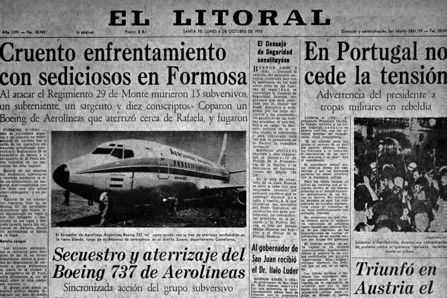 La tapa de El Litoral de aquellos días.
