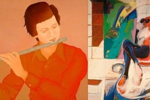 "El flautista" y "Azulejos", dos de las obras premiadas en mayo de 1976. Foto: Arte de la Argentina