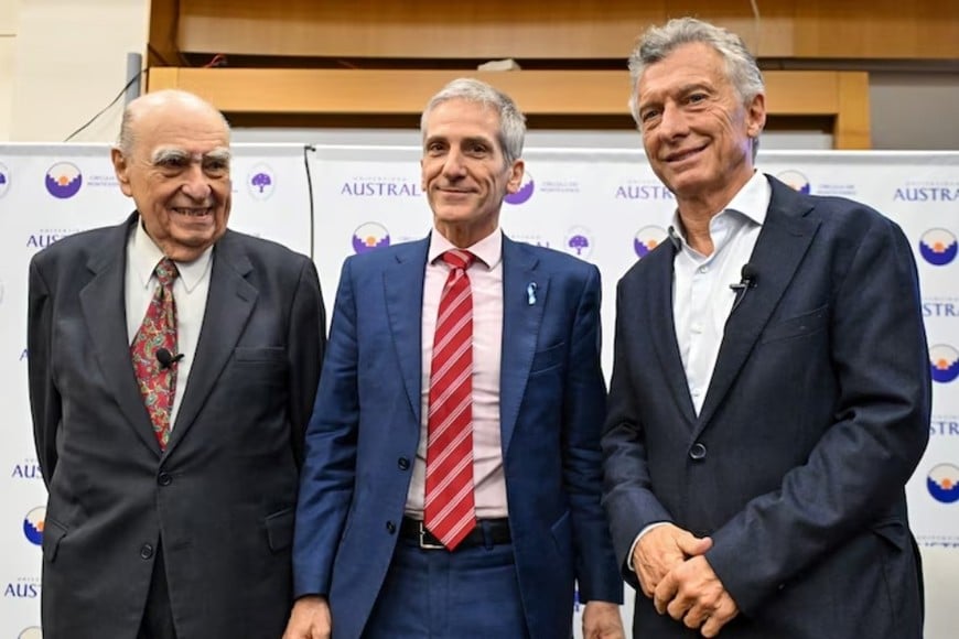 Mauricio Macri este jueves en la Universidad Austral. Crédito: Gentileza Infobae