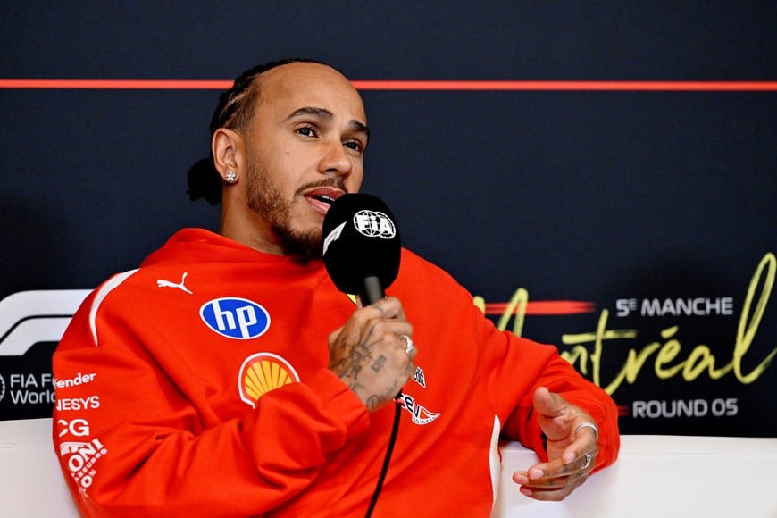 Formula One F1 - Canadian Grand Prix -  Circuit Gilles Villeneuve, Montreal, Quebec, Canada - May 21, 2026
Ferrari's Lewis Hamilton during a press conference ahead of the Canadian Grand Prix REUTERS/Jennifer Gauthier