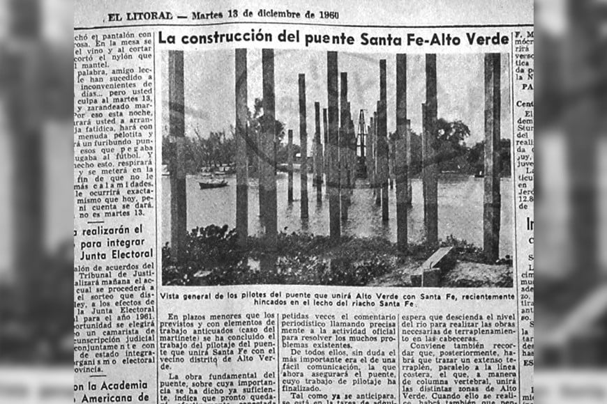 El avance de obra, en la página de El Litoral.