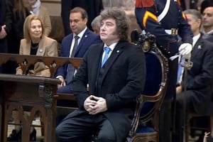 Javier Milei este lunes durante el Tedeum. Crédito: Presidencia