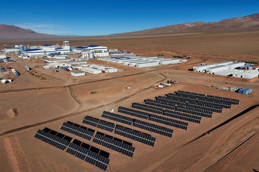 A drone view shows Eramet's lithium production plant at Salar Centenario in Salta, Argentina July 4, 2024. REUTERS/Matias Baglietto