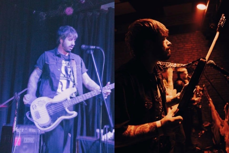 Pato Sabático como bajista de Habitación x Hora y como guitarrista en Quilmes Verano