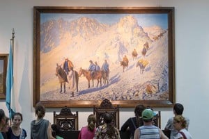 La hazaña de cruzar la cordillera según Roig Matóns. Foto: Pinacoteca Sanmartiniana Mendoza