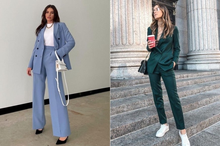 Blazers y pantalones dejaron el ámbito formal para sumarse a looks cotidianos.