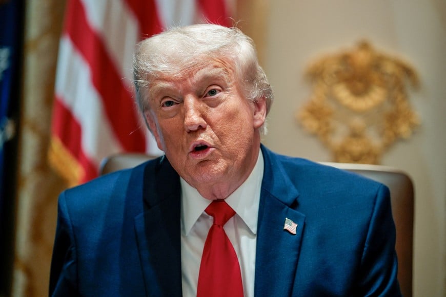 U.S. President Donald Trump speaks during a cabinet meeting in the Cabinet Room at the White House, in Washington, D.C., U.S., May 27, 2026. REUTERS/Evan Vucci