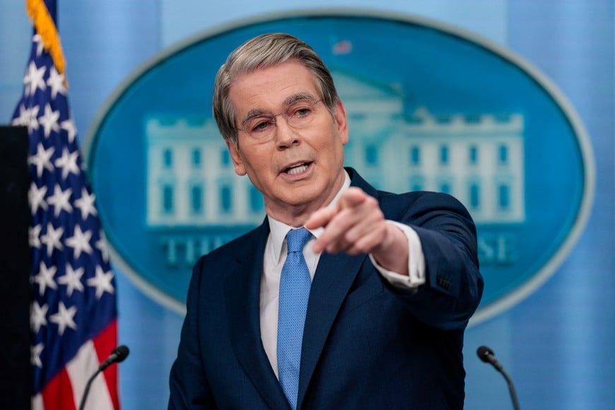 U.S. Treasury Secretary Scott Bessent speaks during a press briefing in the James S. Brady Press Briefing Room at the White House in Washington, D.C., U.S., May 28, 2026. REUTERS/Evan Vucci
