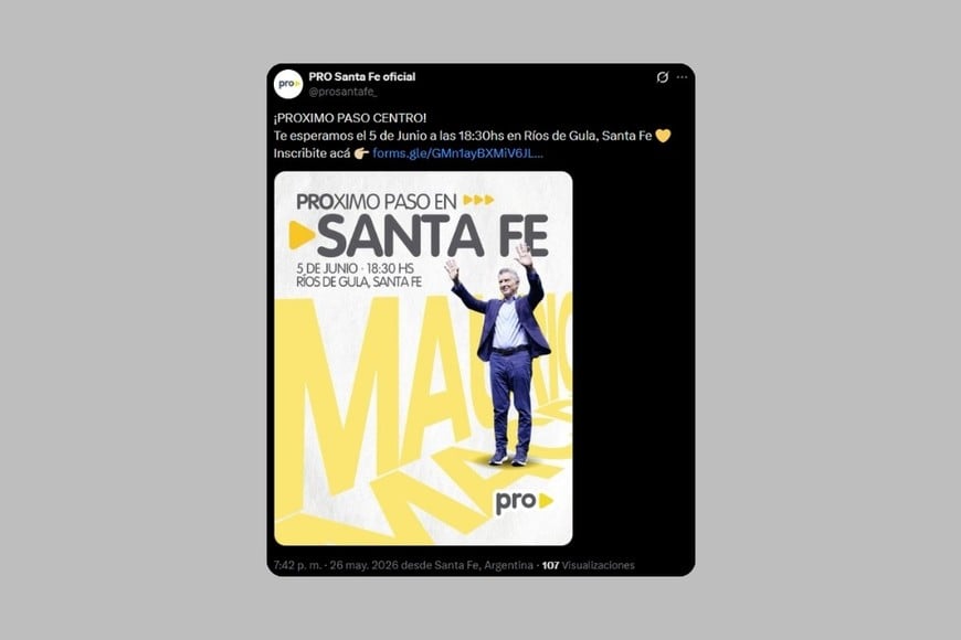El anuncio del PRO en X.