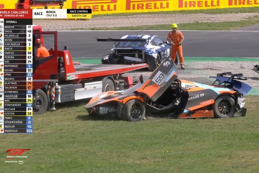Impactante colisión en la largada del GT World Challenge de Monza