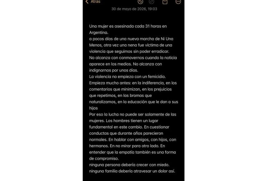 Pedido de justicia de la cantante en su red social de Intagram