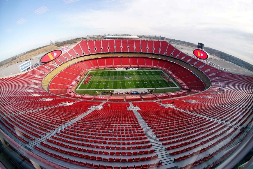 FILE PHOTO: Dec 27, 2020; Kansas City, MO, USA; General view of the stadium before the game between the Atlanta Falcons and the Kansas City Chiefs at Arrowhead Stadium. Mandatory Credit: Denny Medley-USA TODAY Sports/File Photo
