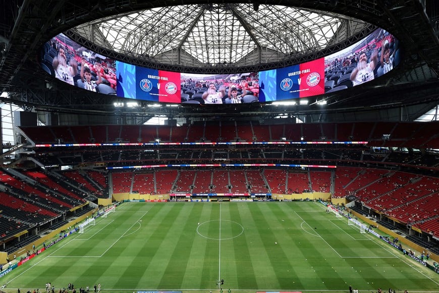 FILE PHOTO: Soccer Football - FIFA Club World Cup - Quarter Final - Paris St Germain v Bayern Munich - Mercedes-Benz Stadium, Atlanta, Georgia, U.S. - July 5, 2025
General view inside the stadium before the match REUTERS/Amanda Perobelli/File Photo