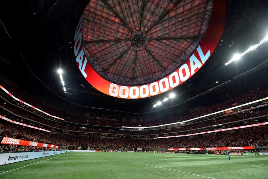 FILE PHOTO: General view of the 12 stadiums set to host the 2025 Club World Cup

Nov 25, 2018; Atlanta, GA, USA; General view of the field after Atlanta United forward Josef Martinez (not pictured) scored against the New York Red Bulls during the first half of the first leg of the MLS Eastern Conference Championship at Mercedes-Benz Stadium. Mandatory Credit: John David Mercer-USA TODAY Sports/File Photo