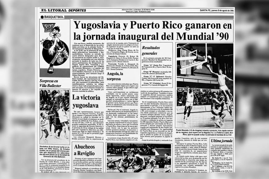 El mundial de básquet de 1990 se vivió a pleno en Santa Fe.