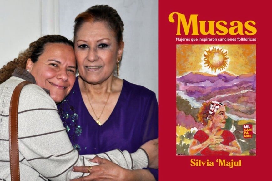 Silvia Majul: Con Ramona Galarza; al lado, la portada del libro