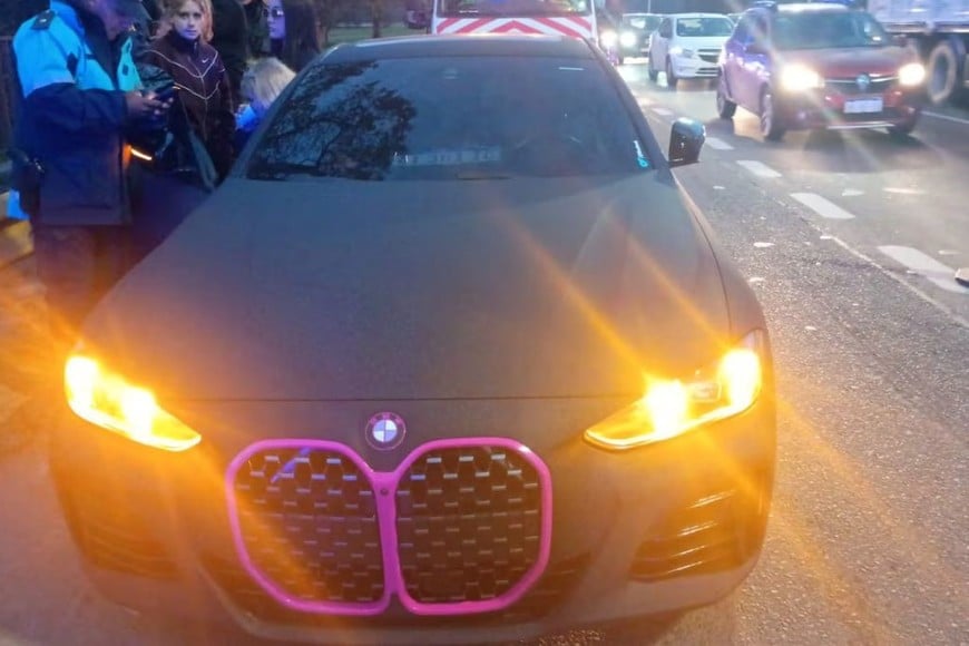 El BMW en el que viajaba la influencer.
