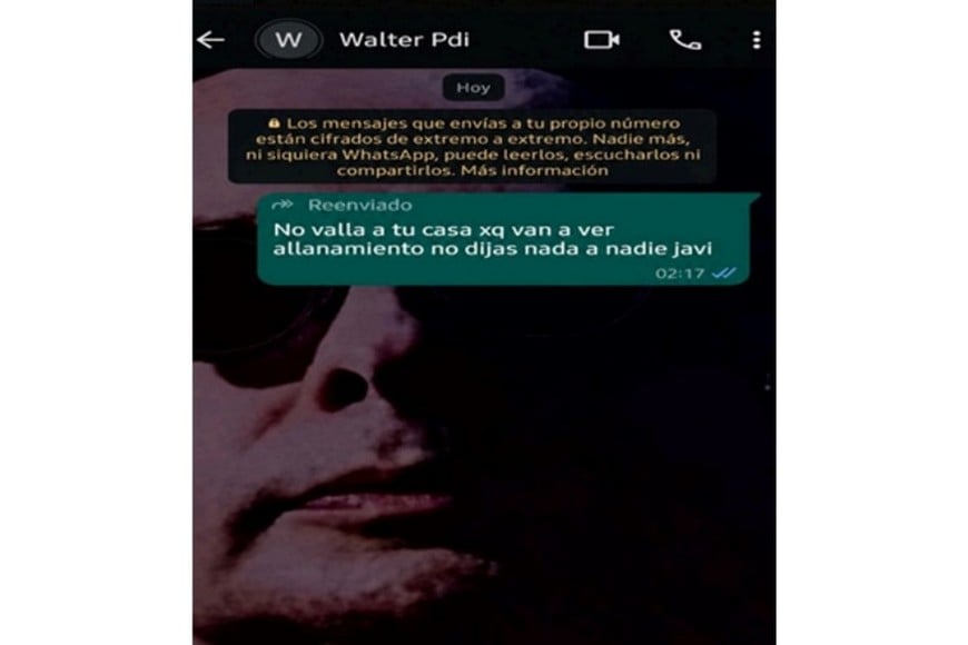 La captura de los chats de WhatsApp.