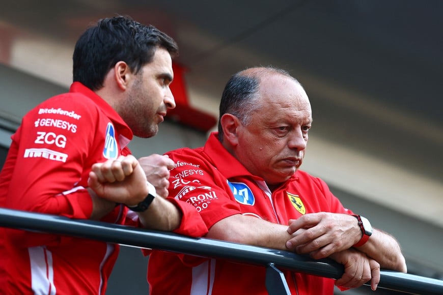 Formula One F1 - Monaco Grand Prix - Circuit de Monaco, Monaco - June 5, 2026
Ferrari team principal Frederic Vasseur reacts after practice REUTERS/Manon Cruz