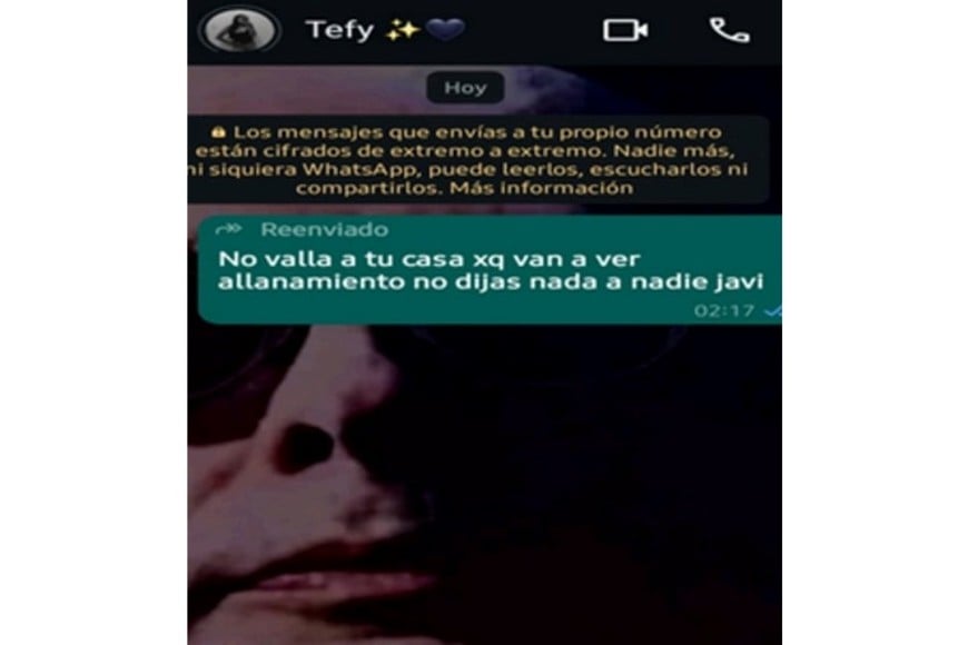 La captura de los chats de WhatsApp.