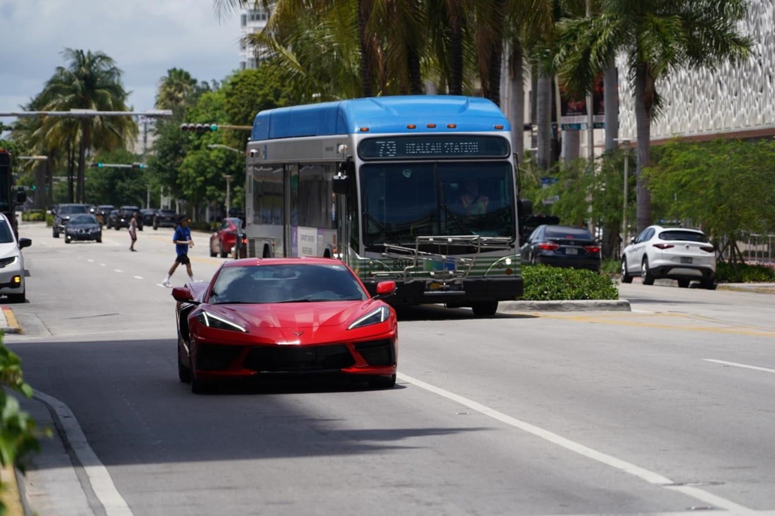 El lujo de los vehículos se hace notar en las calles de Miami. 