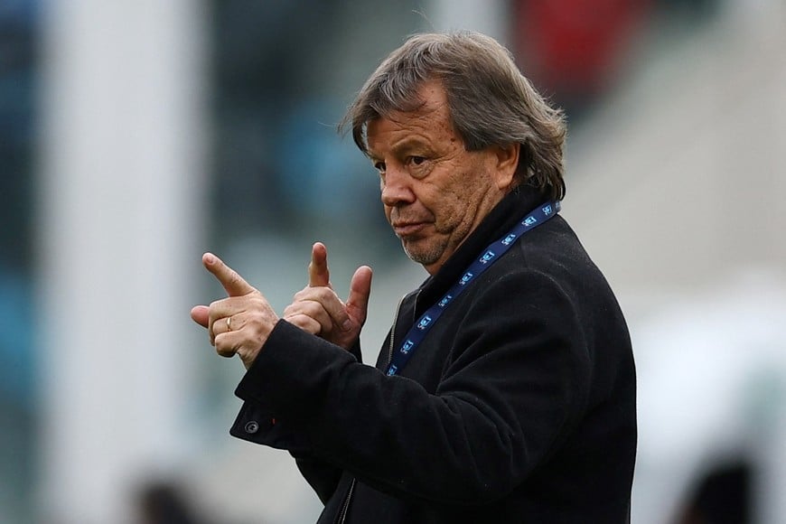 Soccer Football - Argentina Primera Division - Torneo Apertura - Final - River Plate v Belgrano - Mario Alberto Kempes Stadium, Cordoba, Argentina - May 24, 2026
Belgrano coach Ricardo Zielinski reacts REUTERS/Agustin Marcarian