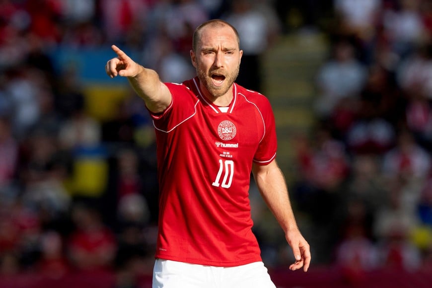 Soccer Football - International Friendly - Denmark v Ukraine - Odense, Denmark - June 7, 2026
Denmark's Christian Eriksen during the match before he later collapsed on the pitch
Bo Amstrup/Ritzau Scanpix via REUTERS
ATTENTION EDITORS - THIS IMAGE WAS PROVIDED BY A THIRD PARTY. DENMARK OUT. NO COMMERCIAL OR EDITORIAL SALES IN DENMARK.