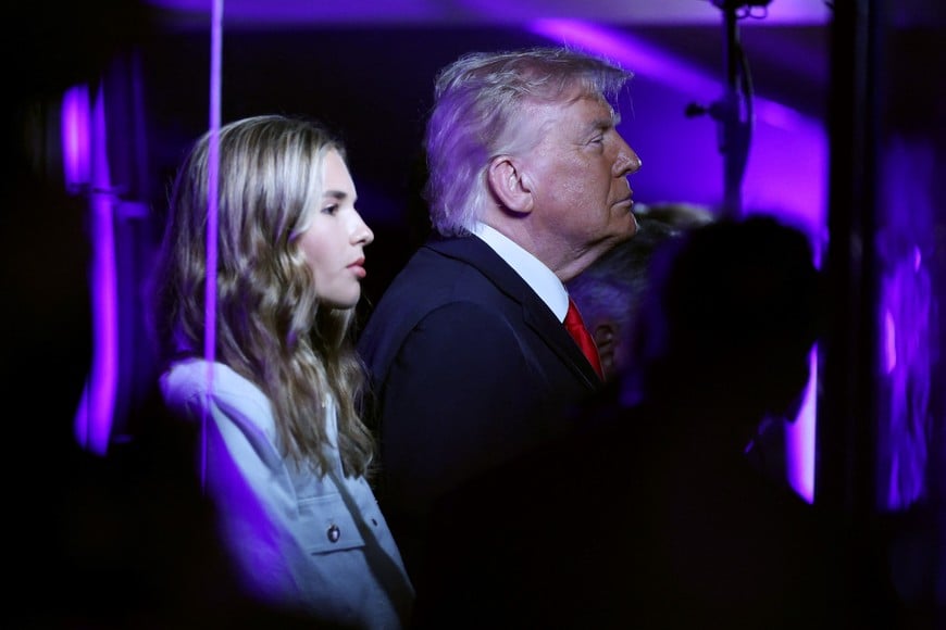 Jun 8, 2026; New York, New York, USA; United States president Donald Trump looks on before game three of the 2026 NBA Finals between the New York Knicks and the San Antonio Spurs at Madison Square Garden. Mandatory Credit: Vincent Carchietta-Imagn Images