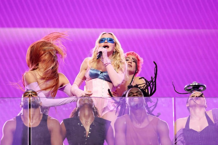 Madonna performs during a surprise concert in Times Square, in New York City, U.S., June 4, 2026. REUTERS/Brendan McDermid TPX IMAGES OF THE DAY