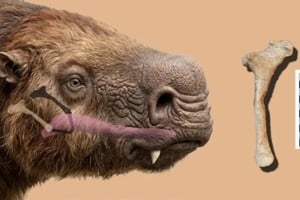 Se trata de una estructura ósea muy bien conservada de un ejemplar de Lestodon armatus que habitó hace cerca de 200 mil años.