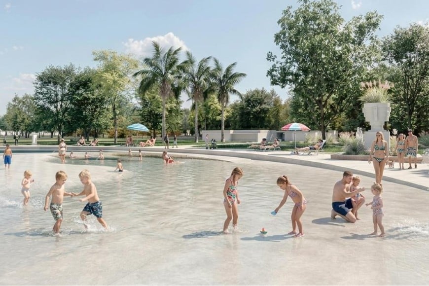 Área de la pileta recreativa incluida en el plan de obras del Parque Garay.
