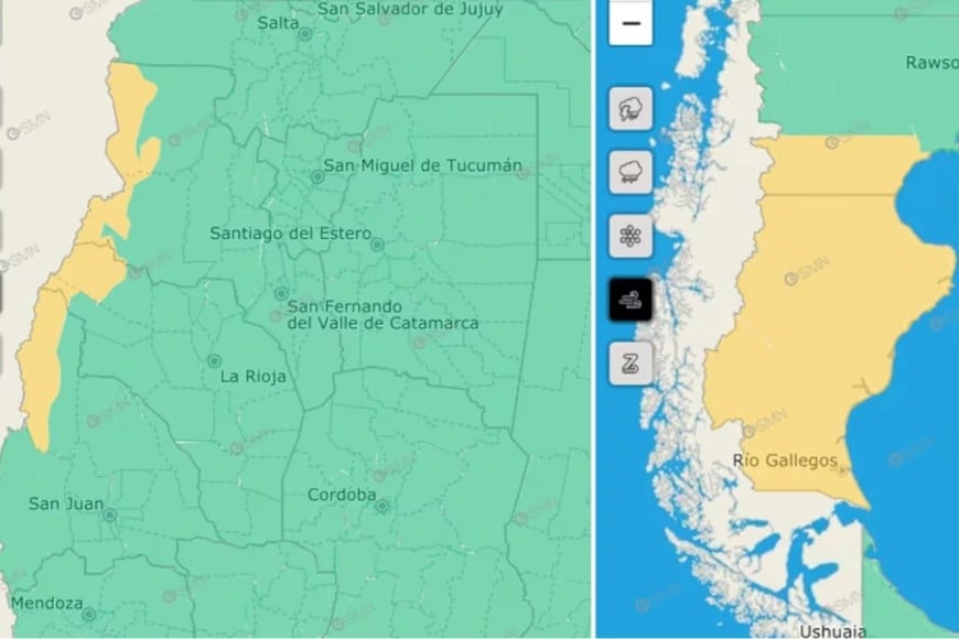 Alerta amarilla por vientos.