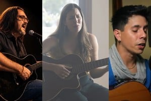 El santafesino Pablo Rodríguez (también a cargo de la organización), la chilena Maga Barros y el cubano Ernesto Díaz, tres de los protagonistas de este encuentro. Fotos: Gentileza de los artistas