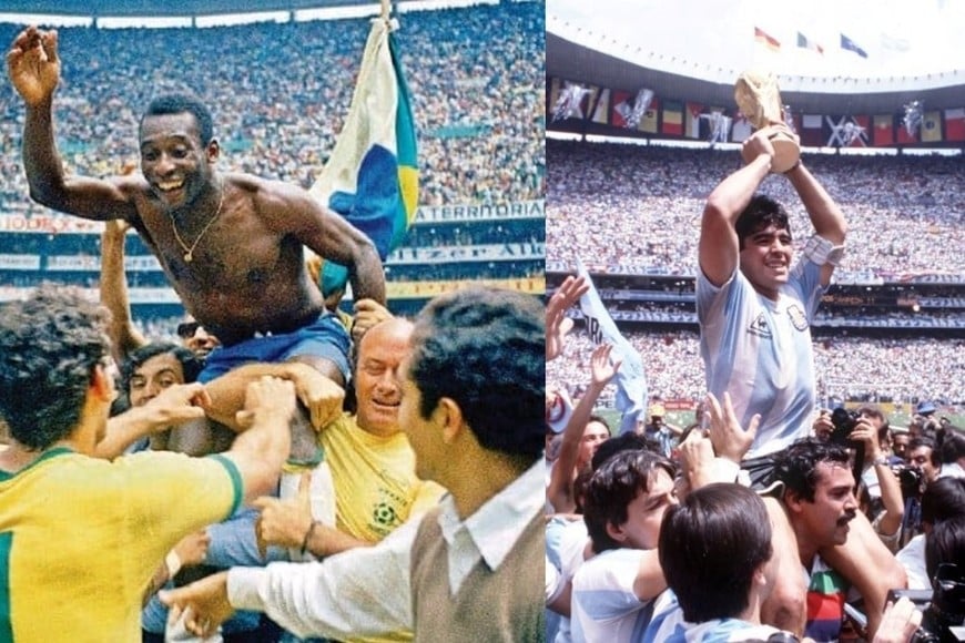 Pelé y Maradona protagonizaron en el Azteca páginas inolvidables de los Mundiales.