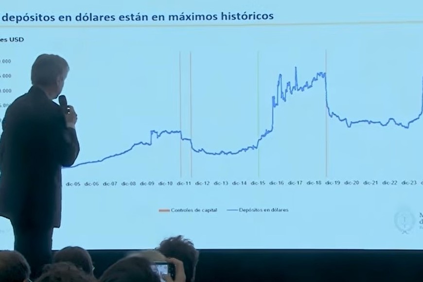 El viceministro expuso que los argentinos compran dólares, "pero los dejan en los bancos".