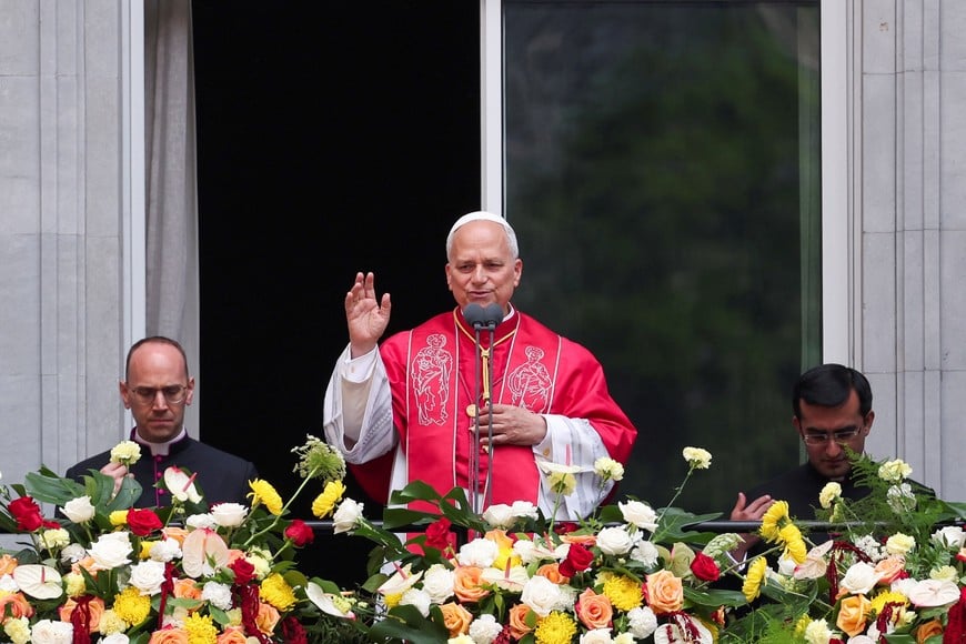 Pope Leo XIV blesses the faithful from a balcony at the Abbey of Our Lady of Montserrat, during his apostolic journey, in Montserrat, near Barcelona, Spain, June 10, 2026. REUTERS/Bruna Casas