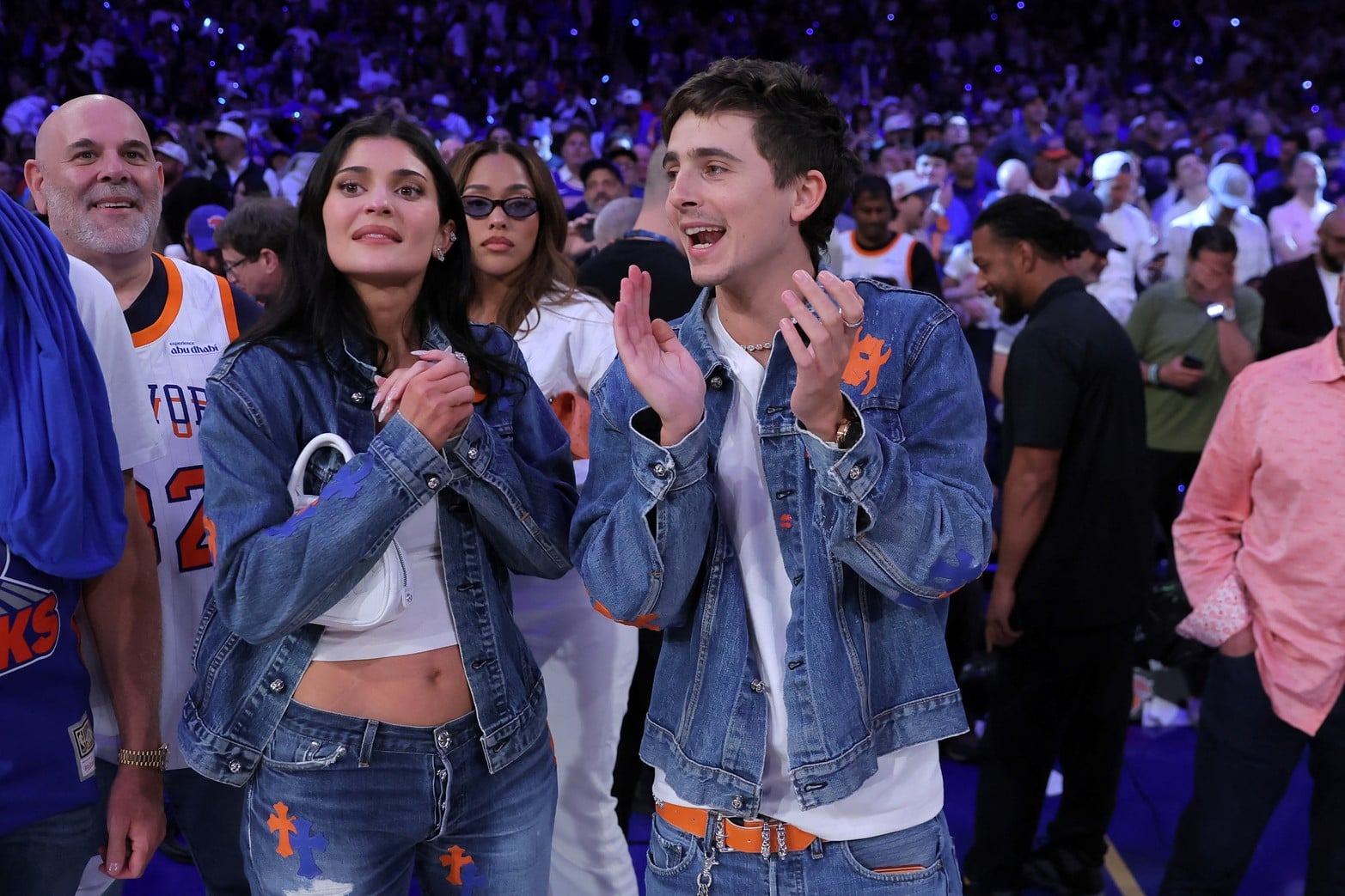 TImothee Chalamet y Kylie Jenner celebraron la victoria de los Knicks.